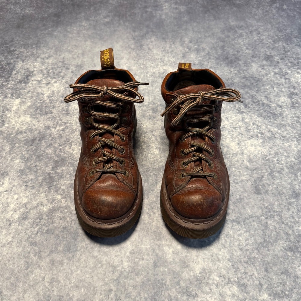 Dr. Martens 8287 Brown Leather Ankle Boots Chunky Womens 7 Lug Sole Work Boots